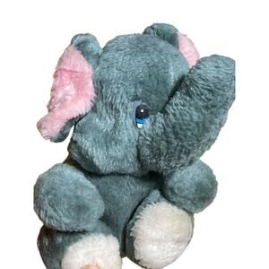 Vintage 1982 Animal‎ Toys Plus Stuffed Gray Elephant Hard body Plush